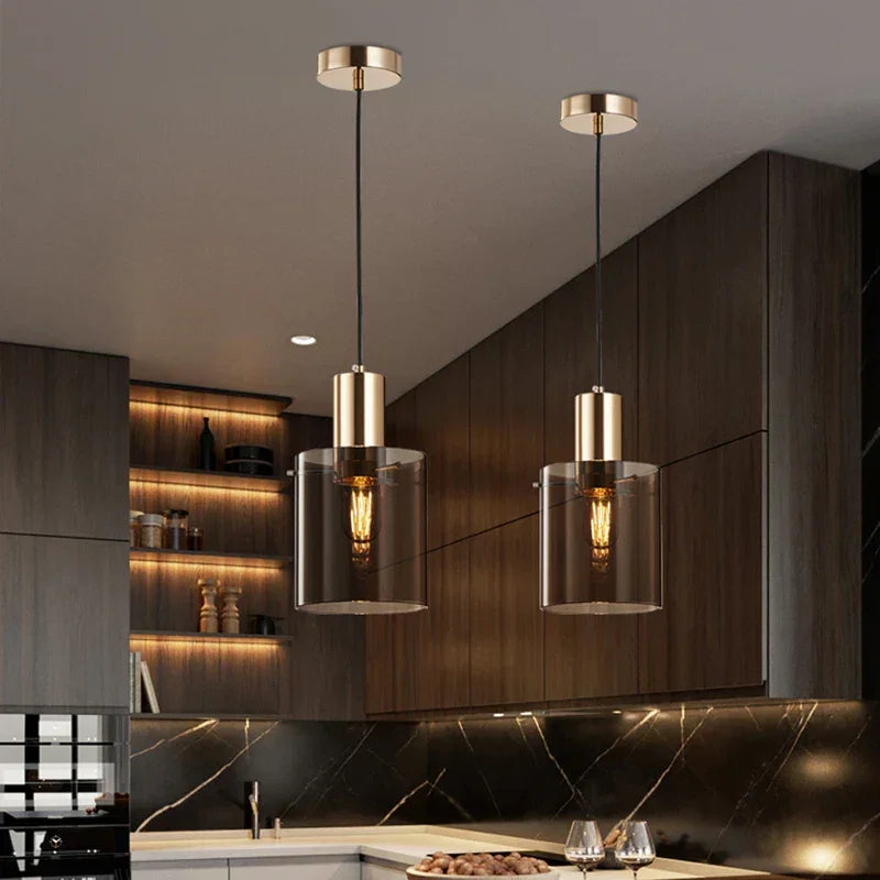 Elegant | Glass Pendant Light with LED Illumination | Modern Design for Stylish Kitchen Lighting 3