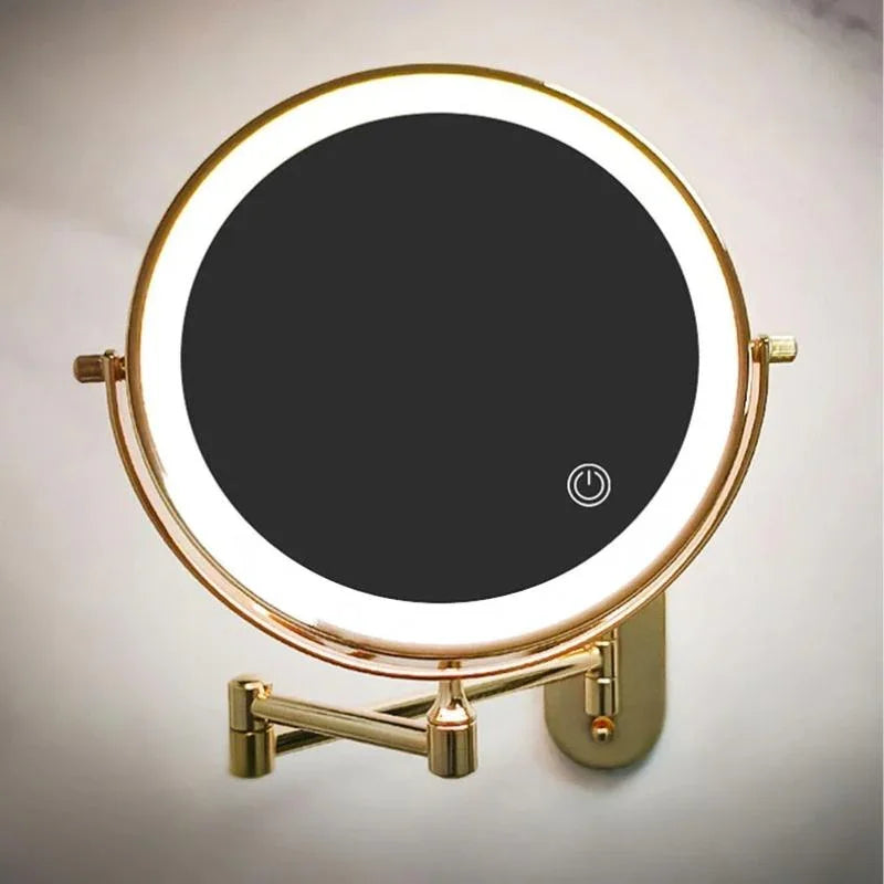 Elegant | Magnifying Makeup Mirror with LED Lighting & 360° Rotation | Rechargeable Design for Flawless Grooming 3