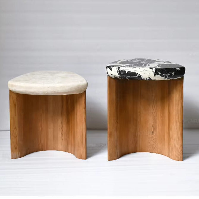 Elenorra | Side Table with Natural Stone & Solid Wood | Sculptural Design for Modern Living Spaces 4