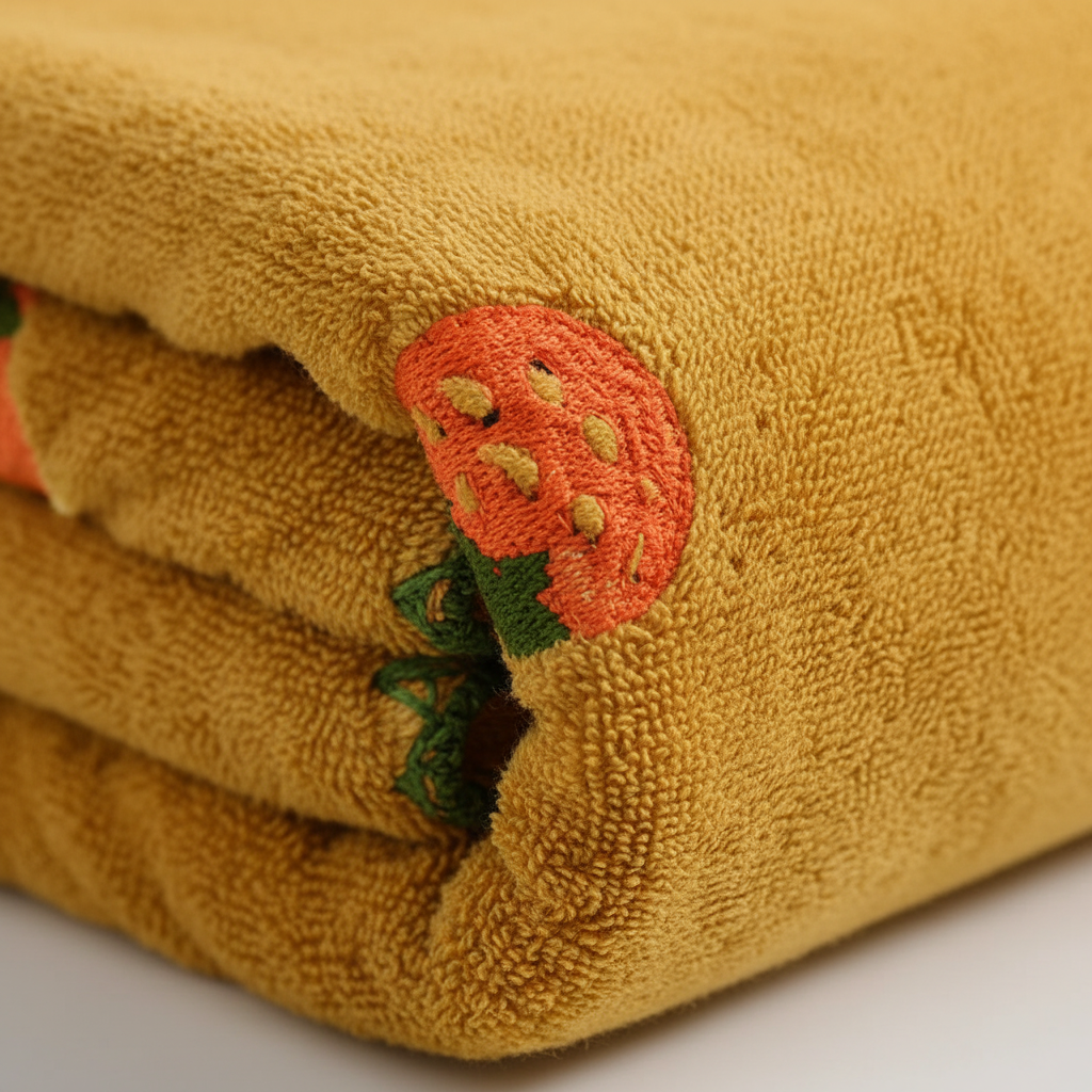 FruitLuxury | Quick Dry Bath Towels with Charming Fruit Embroidery | Soft and Absorbent for Elegant Bathroom Decor 3
