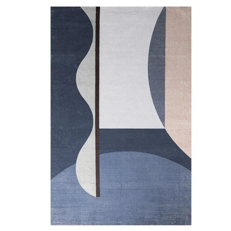 Geometric Area Rug with Non-Slip Backing | Soft Polyester for Living Room Comfort 10