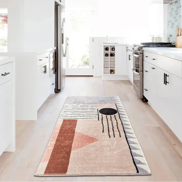 Geometric Area Rug with Non-Slip Backing | Soft Polyester for Living Room Comfort 2