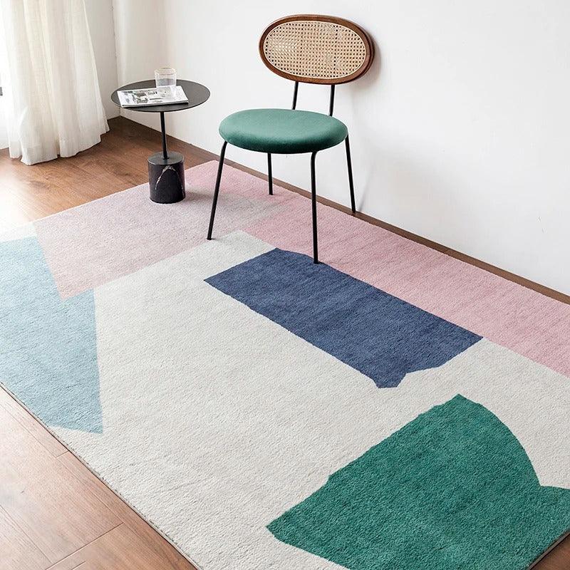 Geometric Area Rug with Non-Slip Backing | Soft Polyester for Living Room Comfort 3
