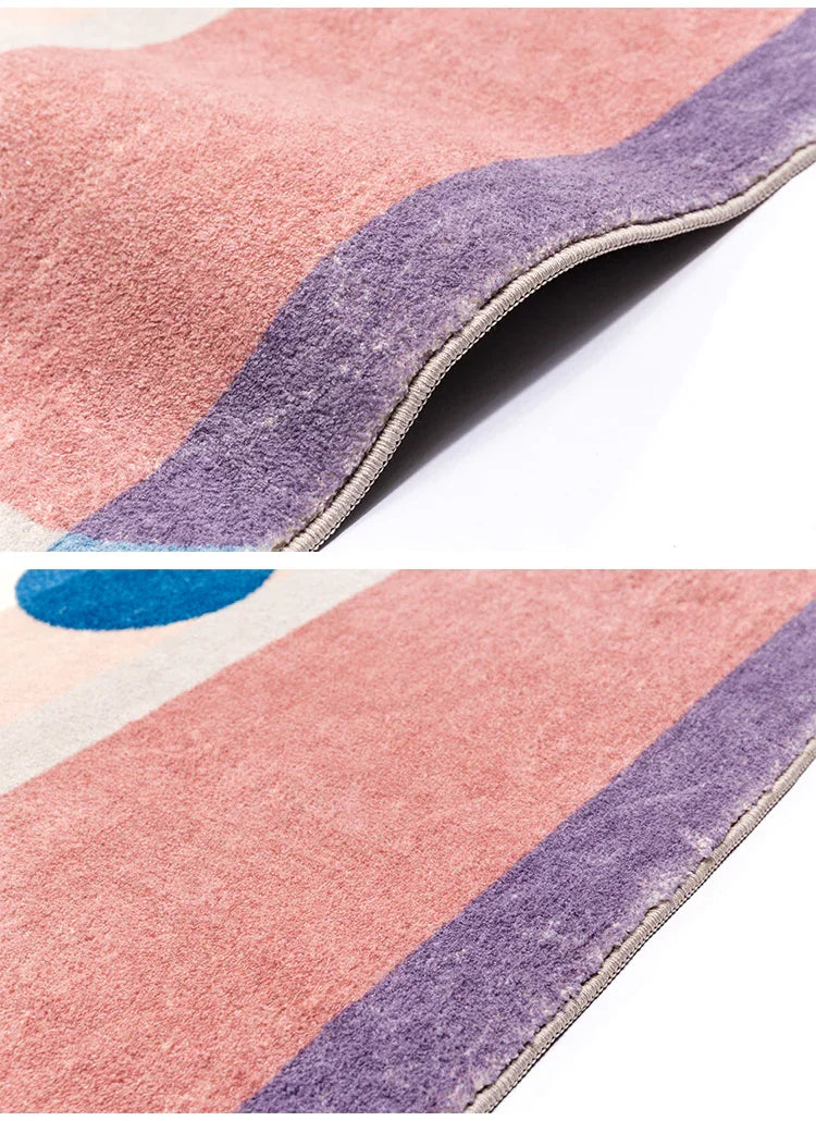 Geometric Area Rug with Non-Slip Backing | Soft Polyester for Living Room Comfort 4