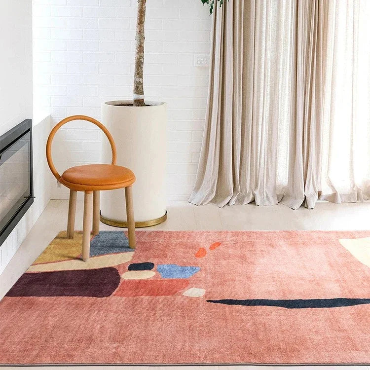 Geometric Area Rug with Non-Slip Backing | Soft Polyester for Living Room Comfort 6