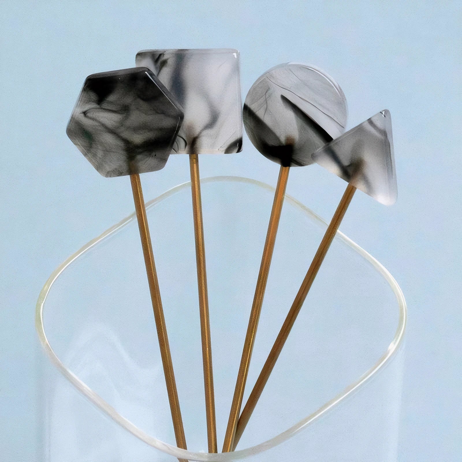 Granot Collection | Golden Stainless Steel Cutlery Set with Unique Stone Handles | Elegant Geometric Design for Stylish Dining 3