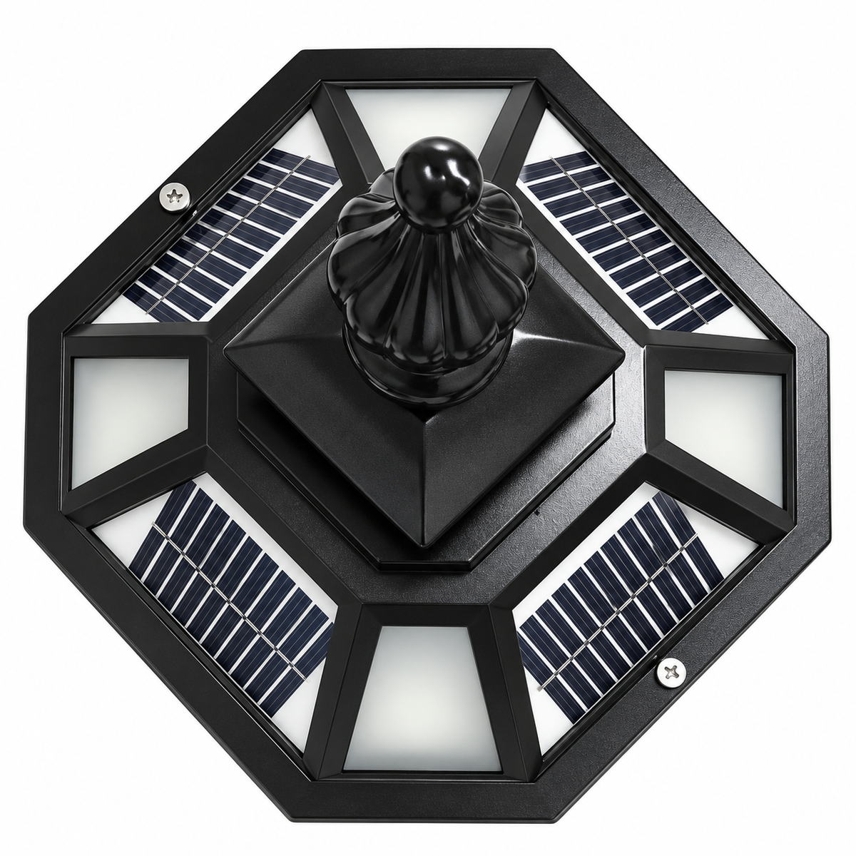 Joli Solar Outdoor Pillar Light - Tri-Colour Glass Post Top