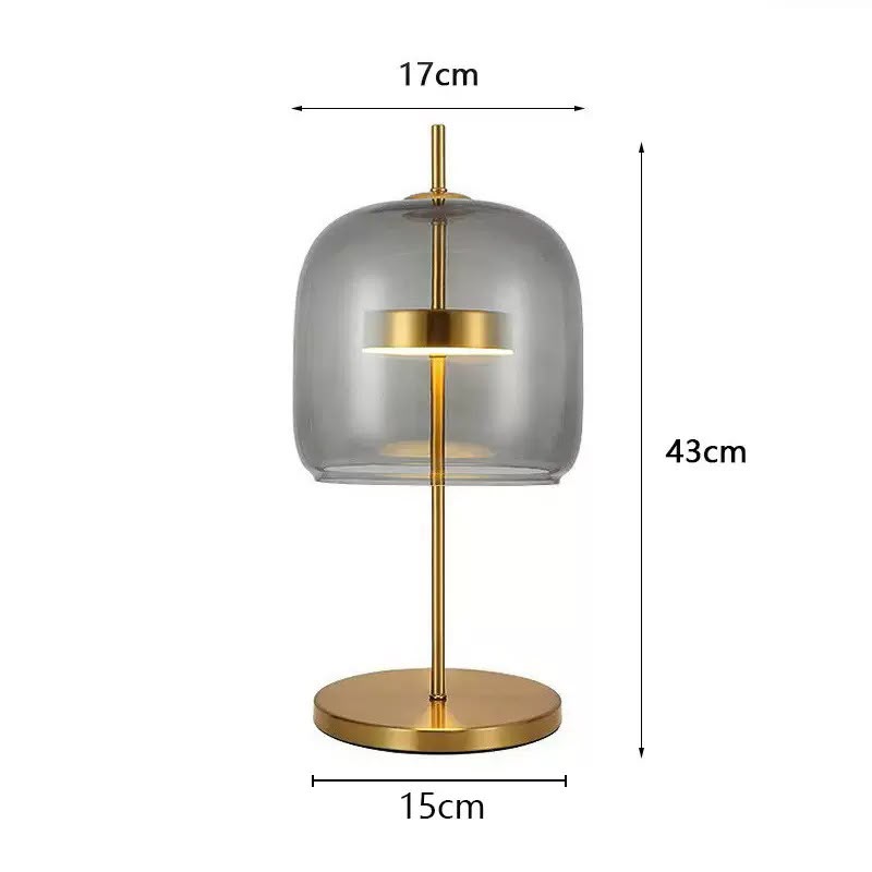 Aura Stained Glass Table Lamp - Gold Iron Base Bedside Lamp