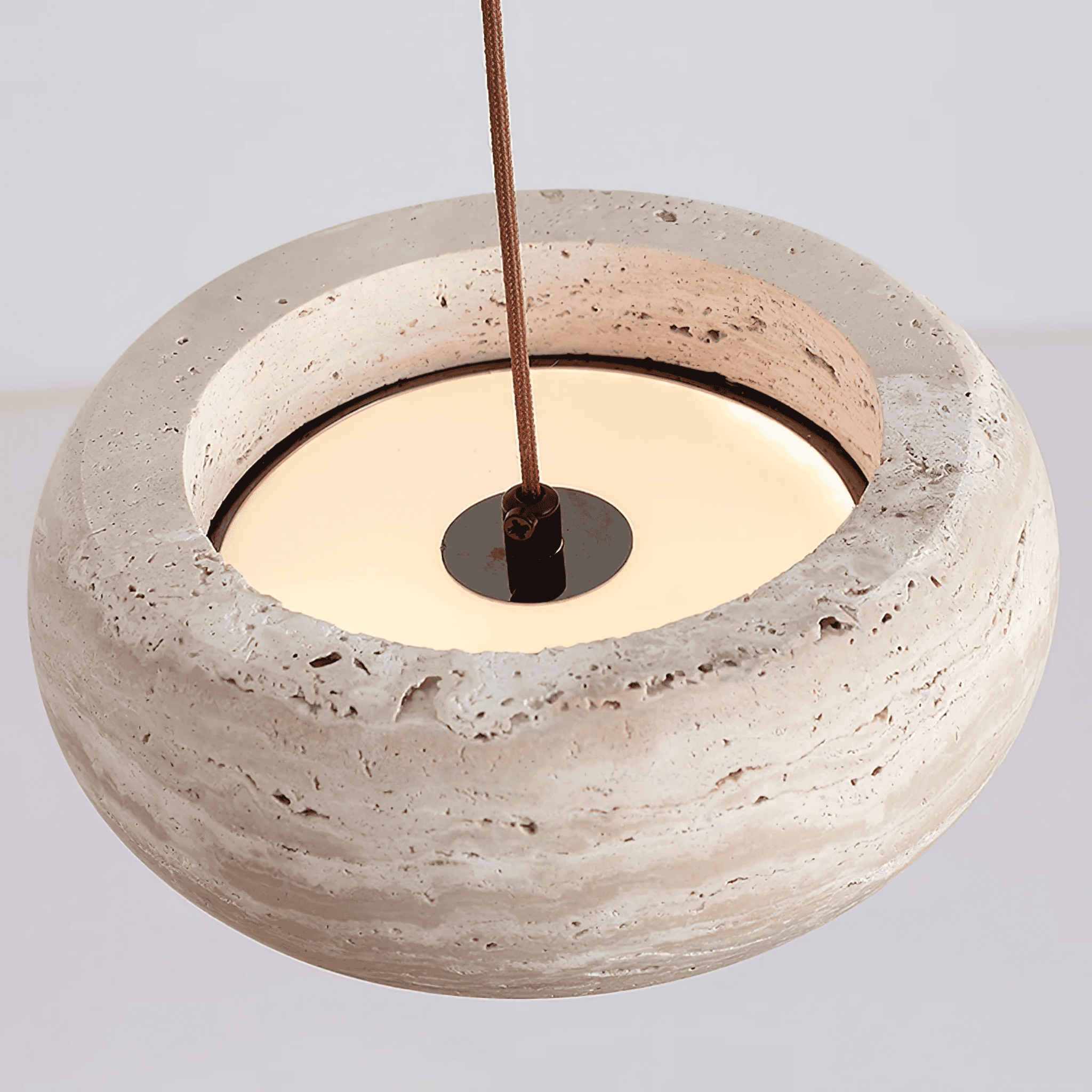 Ithaca | Kitchen Pendant Lighting with Genuine Travertine Stone | Dimmable Brightness for Cozy Ambiance 4