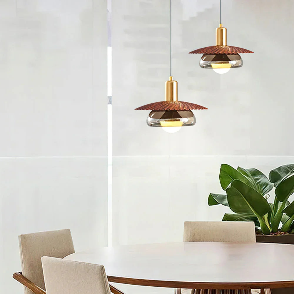 Kisha | Glass Pendant Lighting with Eco-Friendly LED & Adjustable Height | Retro Charm for Modern Spaces 8