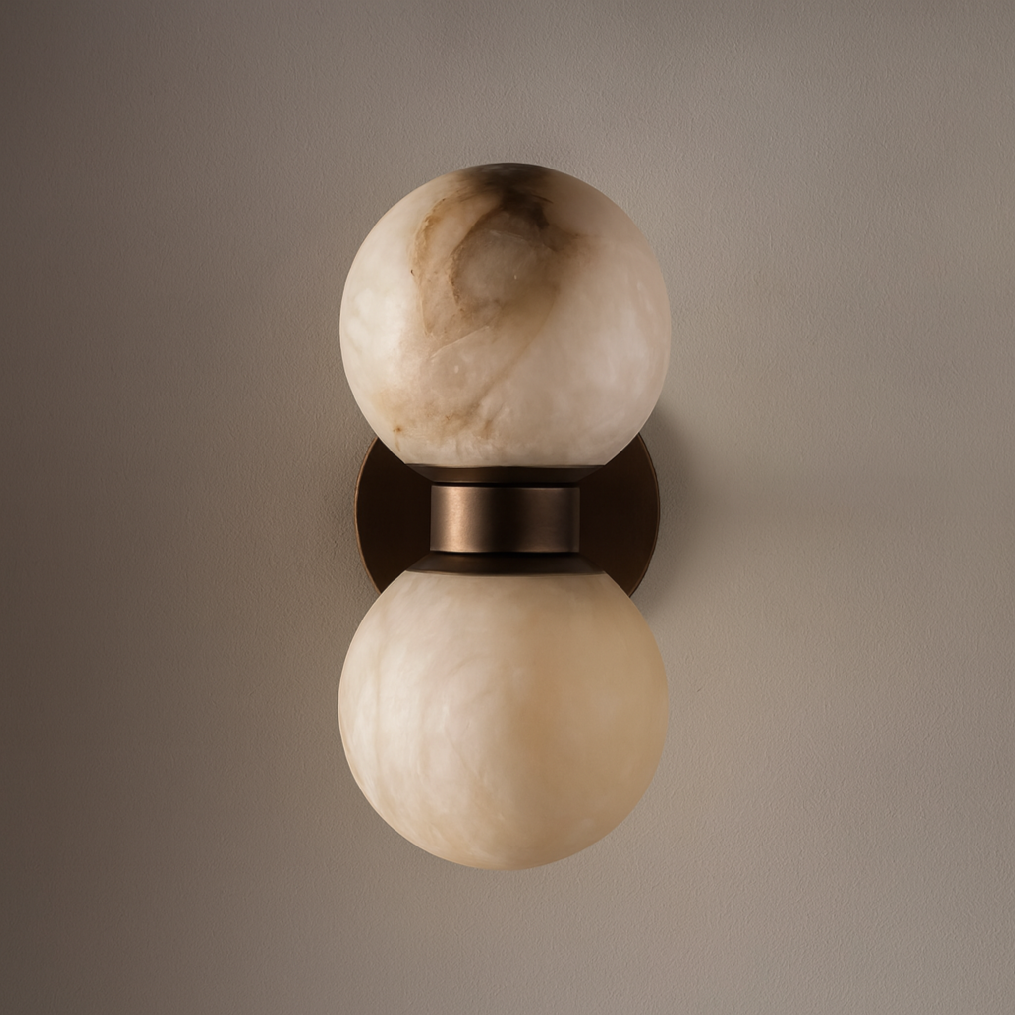 Lunara | Dual Globe Wall Lamp with Customizable LED Lighting | Elegant Marble Design for Ambient Illumination 2
