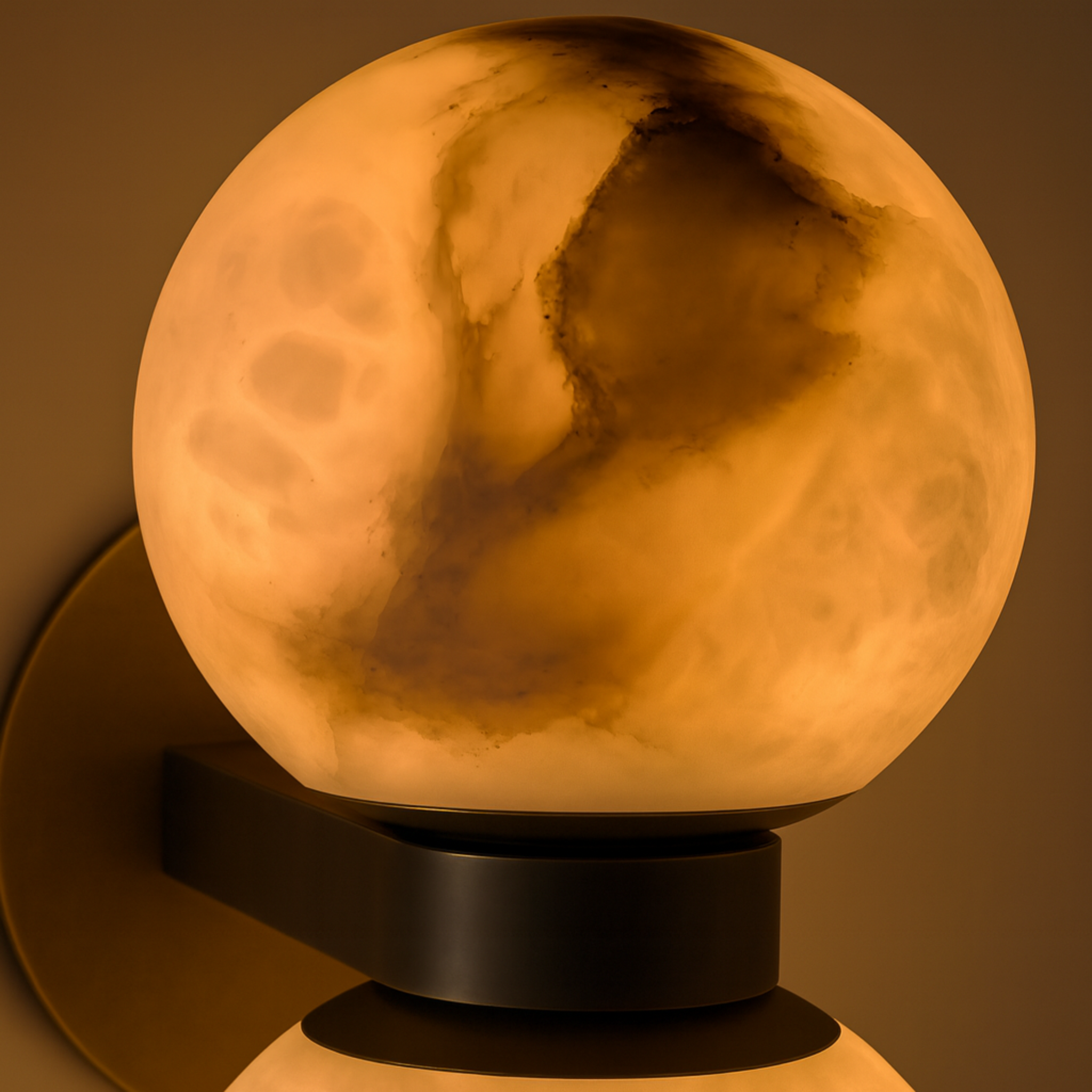 Lunara | Dual Globe Wall Lamp with Customizable LED Lighting | Elegant Marble Design for Ambient Illumination 3