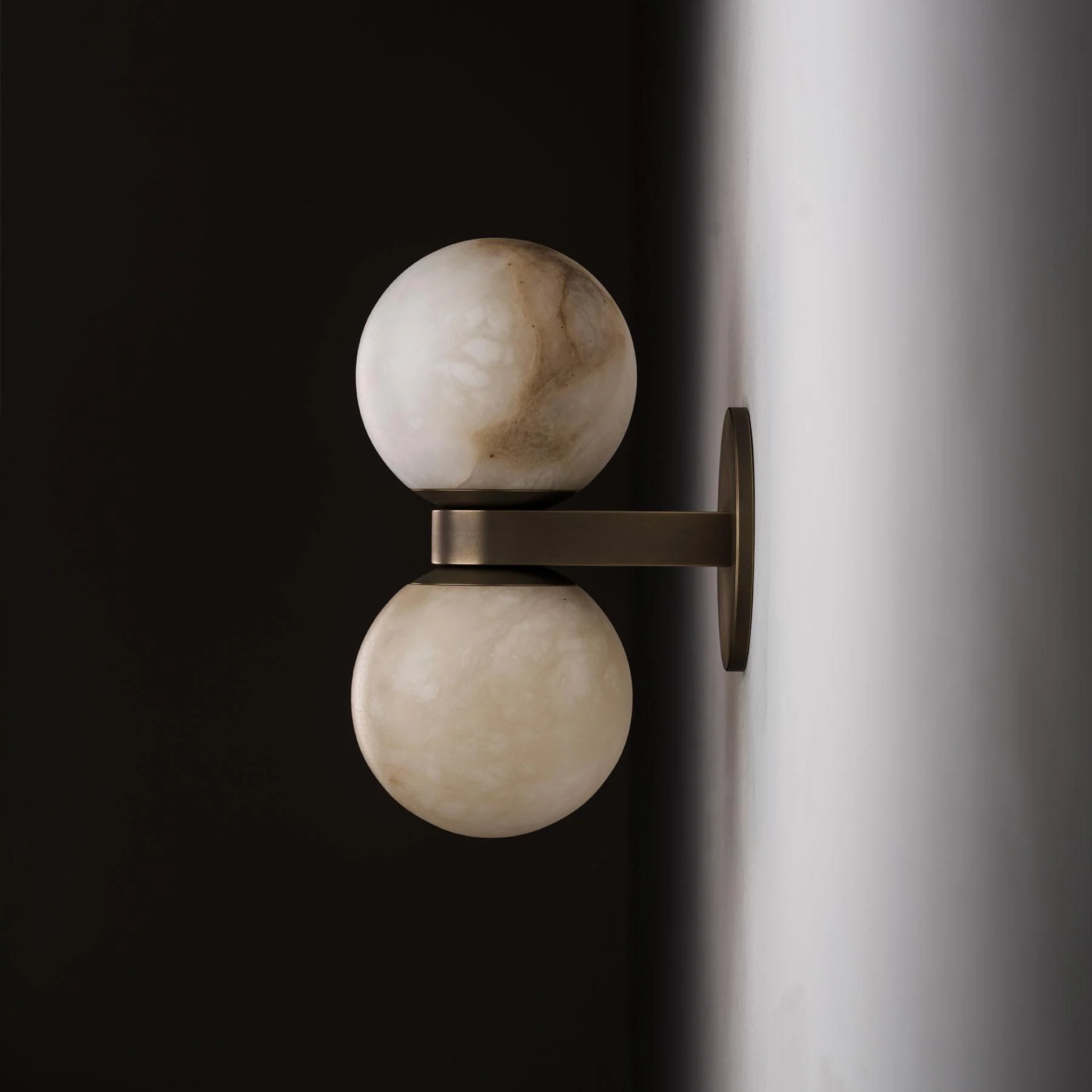 Lunara | Dual Globe Wall Lamp with Customizable LED Lighting | Elegant Marble Design for Ambient Illumination 5