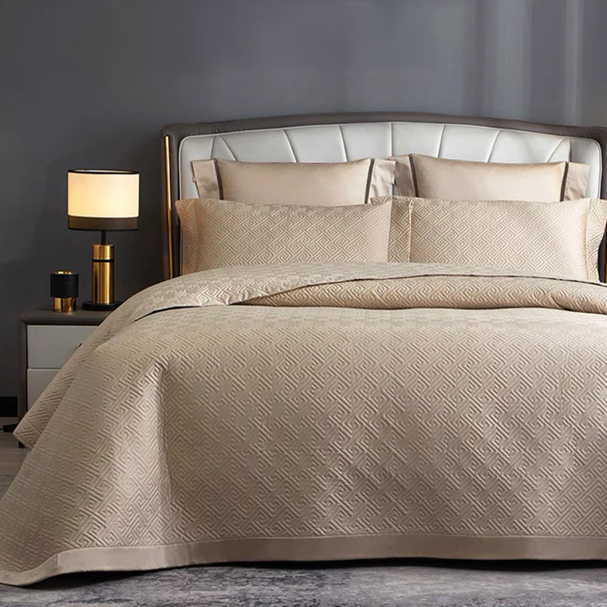 Luxe Geo Collection | Elegant Quilt Set with Intricate Geometric Pattern | Lightweight Bedding for Year-Round Comfort 2