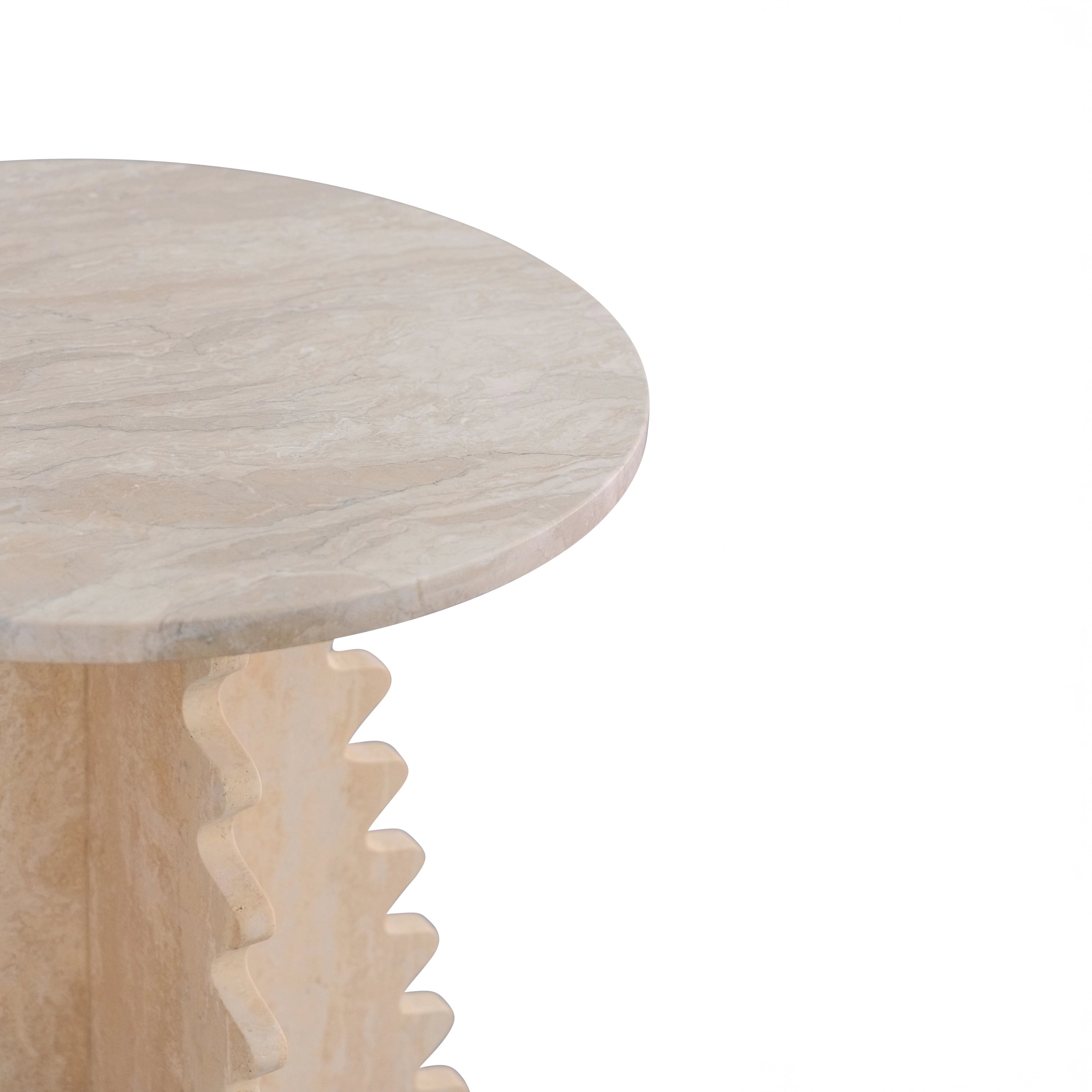 Luxurious Marble Side Table with Sculptural Base | Elegant Accent for Indoor and Outdoor Spaces 2