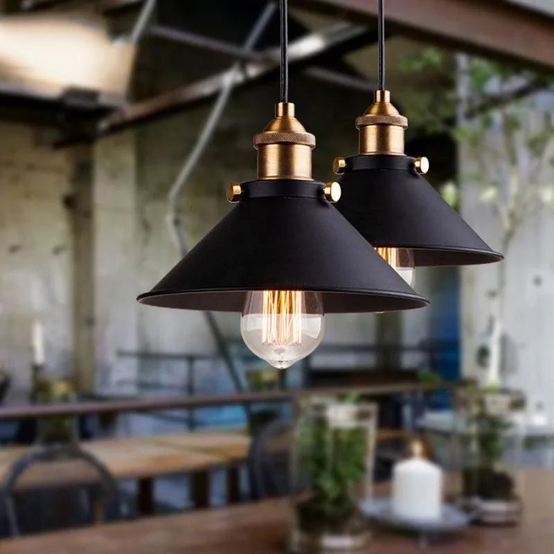 Marrickville | Black Pendant Light with Vintage Charm & Brass Accents | Industrial Hanging Lights for Stylish Spaces 1