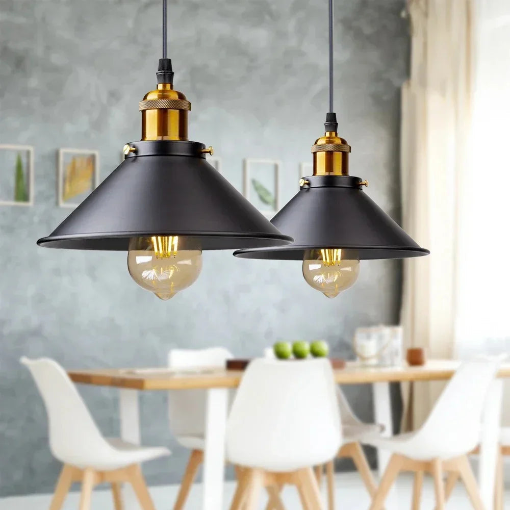 Marrickville | Black Pendant Light with Vintage Charm & Brass Accents | Industrial Hanging Lights for Stylish Spaces 3