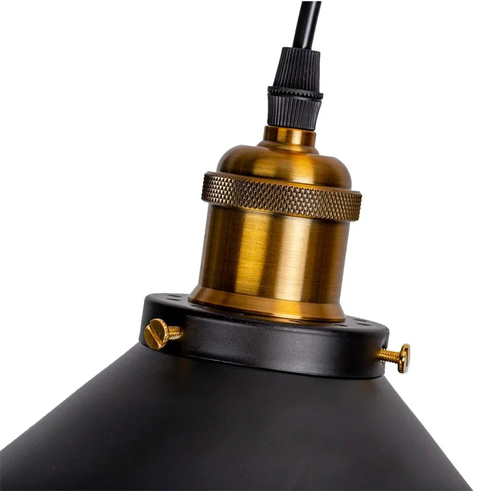 Marrickville | Black Pendant Light with Vintage Charm & Brass Accents | Industrial Hanging Lights for Stylish Spaces 5