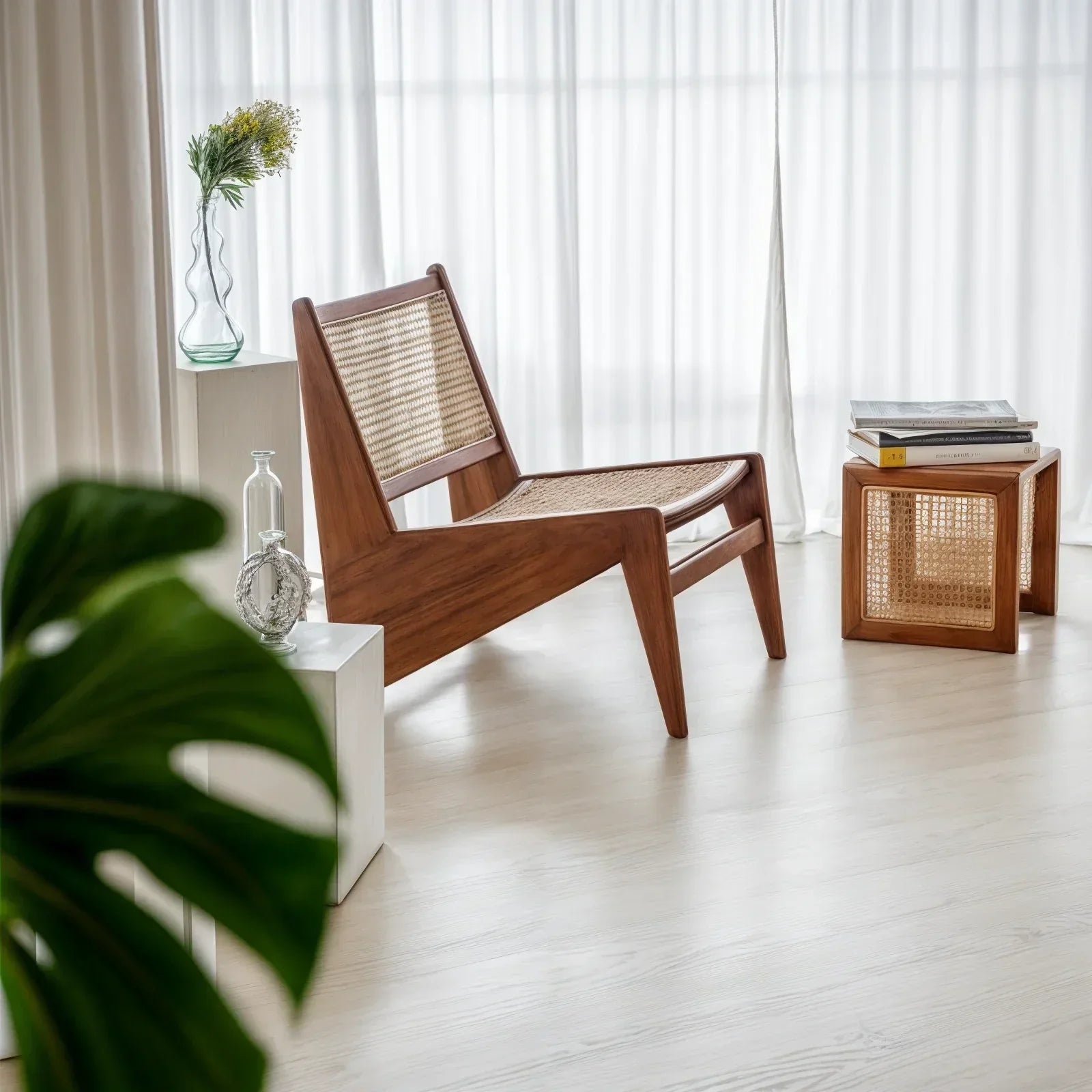 Minimalist | Solid Wood Dining Table with Sculptural Design | Compact Centerpiece for Versatile Interiors 4