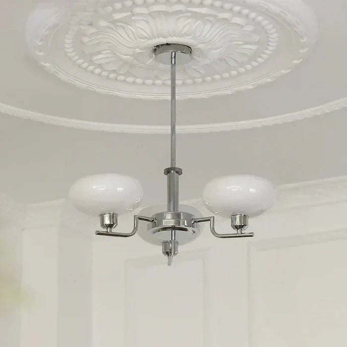 Modern Chandelier Light with Opal Glass Shades | Elegant Hanging Fixture for Soft Mood Lighting 8