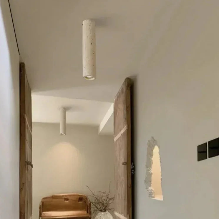 Modern Elegance | Flush Mount Ceiling Light with Natural Yellow Travertine | Dual LED Color Options for Stylish Illumination 5
