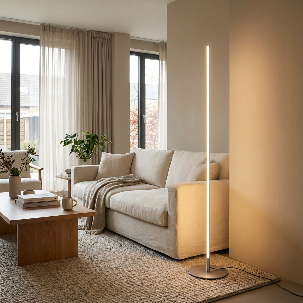 Modern Floor Lamp | High LED Standing Lamp with Energy-Efficient Lighting | Sleek Black Design for Any Room 5