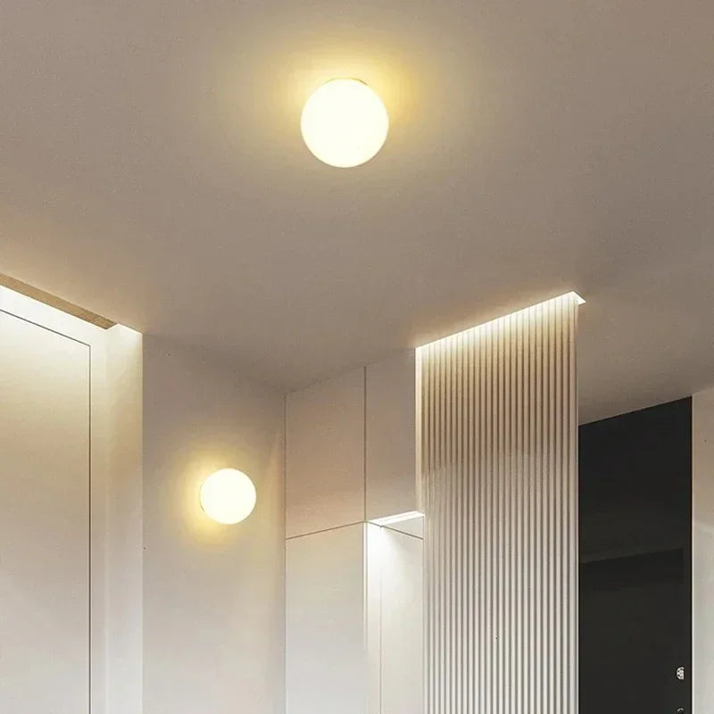 Modern Flush Mount Ceiling Light with White Glass Shade | Elegant Design for Soft Ambient Glow 2