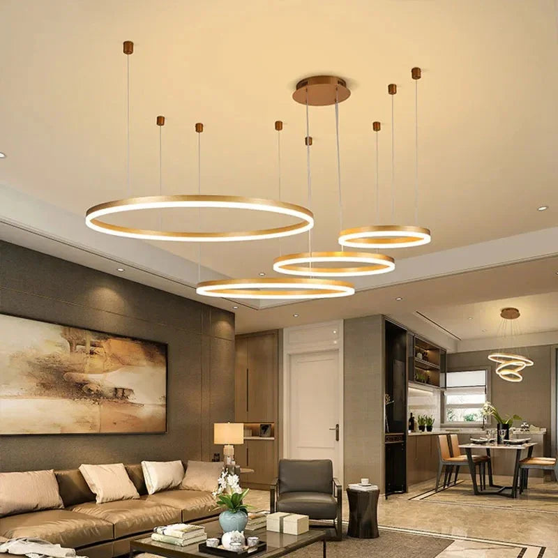 Modern LED Pendant Lighting | Adjustable Brightness Chandelier for Customizable Kitchen Ambiance 6