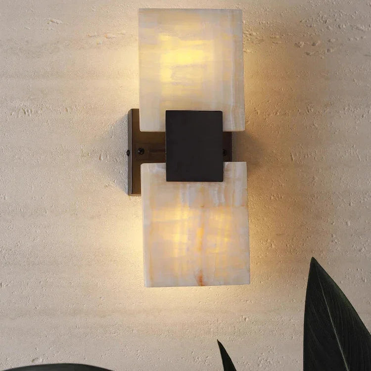 Modern Marble Wall Sconce Lighting with Up-and-Down LED Illumination | Elegant Design for Warm Ambiance 2