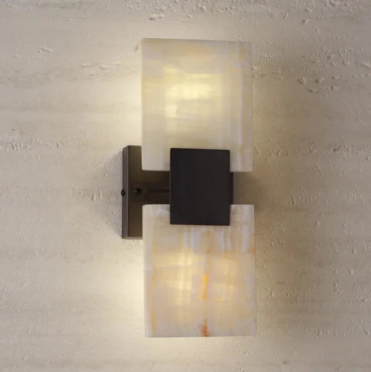 Modern Marble Wall Sconce Lighting with Up-and-Down LED Illumination | Elegant Design for Warm Ambiance 5