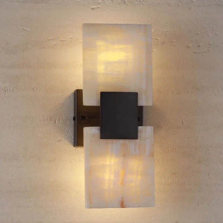 Modern Marble Wall Sconce Lighting with Up-and-Down LED Illumination | Elegant Design for Warm Ambiance 7