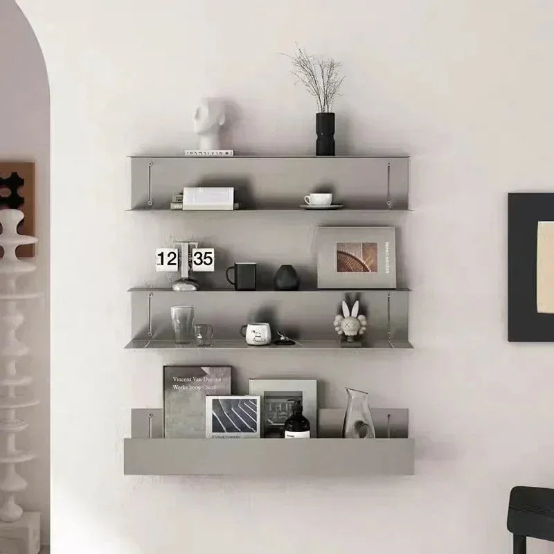 Modern Stainless Steel Floating Wall Shelf with Durable Design for Space Optimization 3