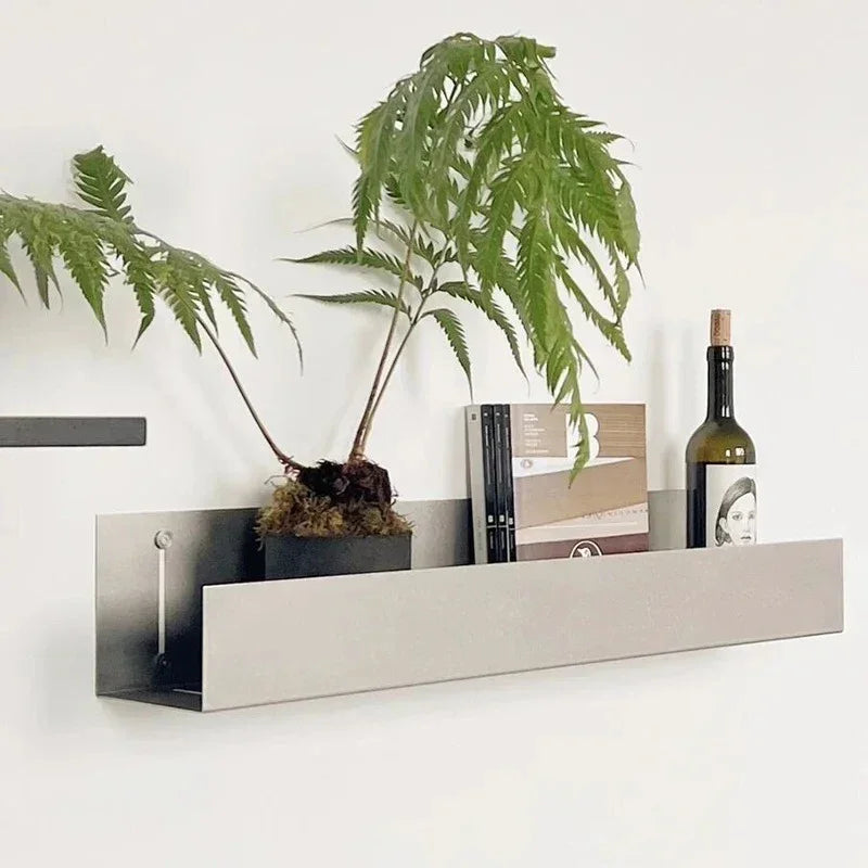 Modern Stainless Steel Floating Wall Shelf with Durable Design for Space Optimization 4