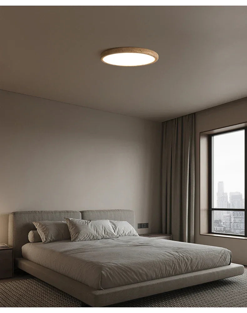 Monica Collection | Flush Mount Ceiling Light with Customizable LED | Elegant Travertine Design for Modern Dining Rooms 7