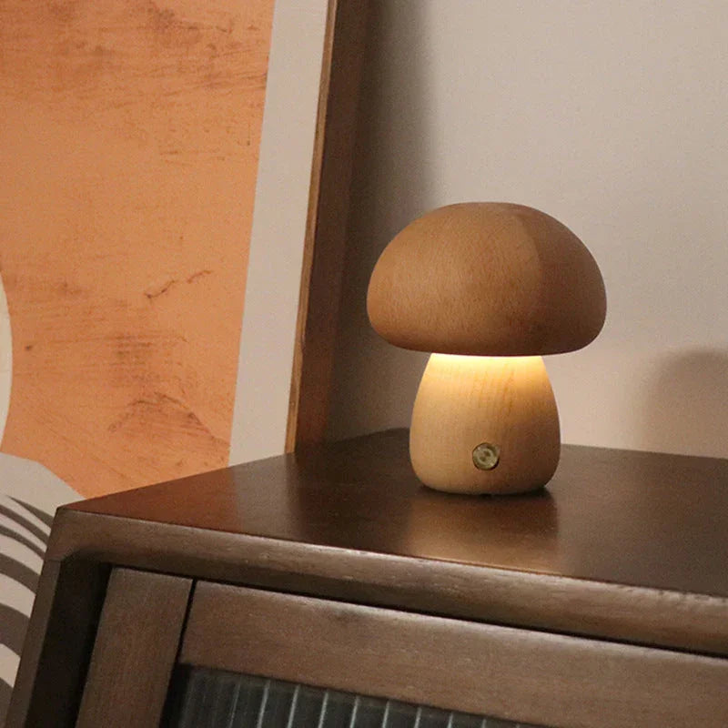 Mushroom Table Lamp with Touch Activation & Cozy Wooden Design | Playful Lighting for Kids' Rooms 13
