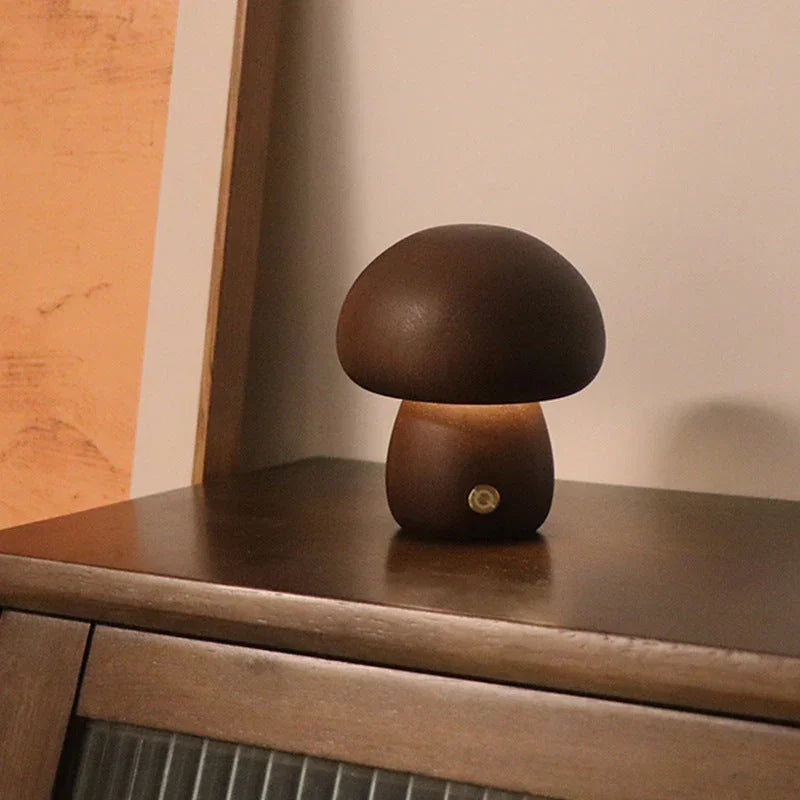 Mushroom Table Lamp with Touch Activation & Cozy Wooden Design | Playful Lighting for Kids' Rooms 14