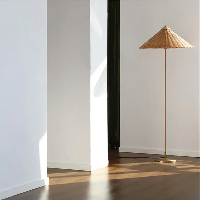 Natural Elegance | Rattan Floor Lamp with Hand-Knitted Shade | Cozy Lighting for Living Spaces 2