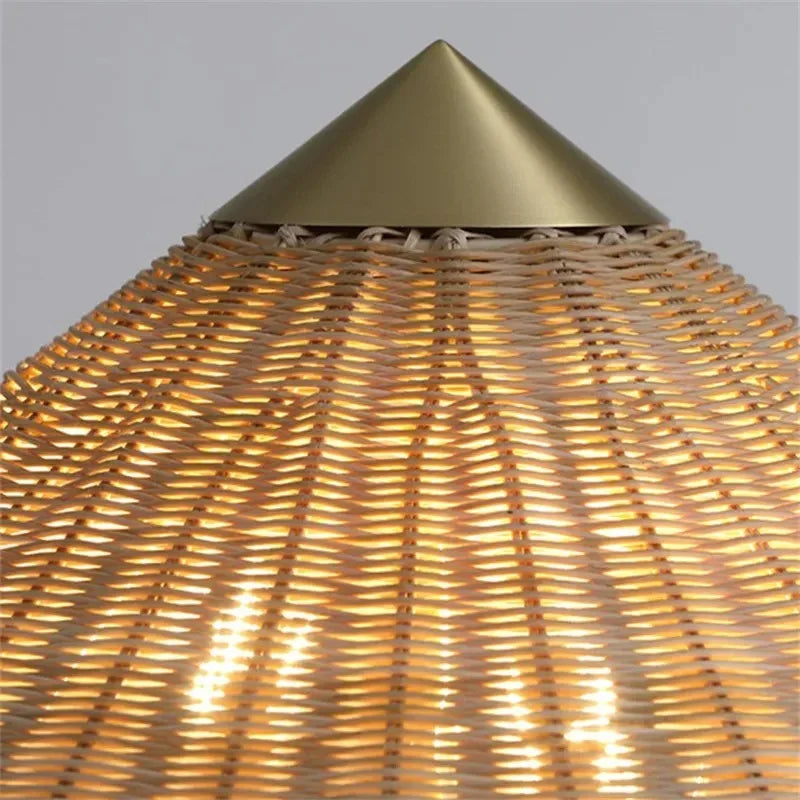 Natural Elegance | Rattan Floor Lamp with Hand-Knitted Shade | Cozy Lighting for Living Spaces 5