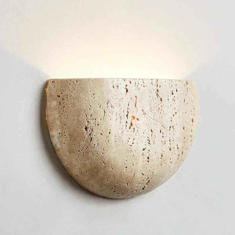 Natural Elegance | Wall Sconce Lighting with Soft Ambient Glow | Unique Travertine Design for Cozy Spaces 2