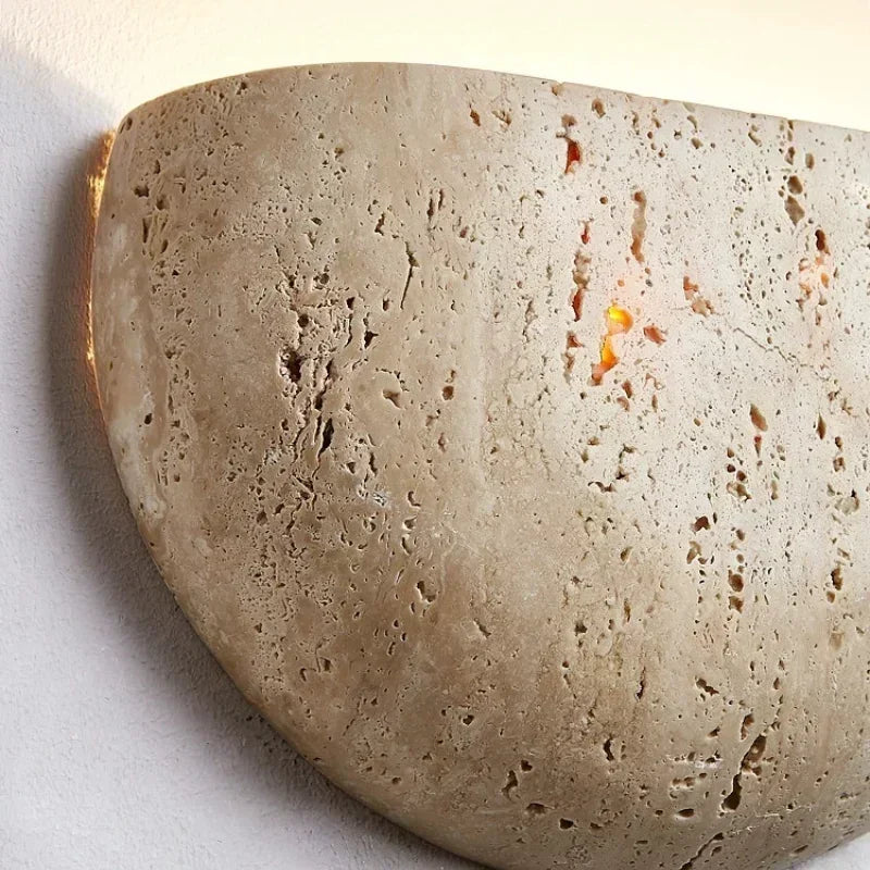 Natural Elegance | Wall Sconce Lighting with Soft Ambient Glow | Unique Travertine Design for Cozy Spaces 3