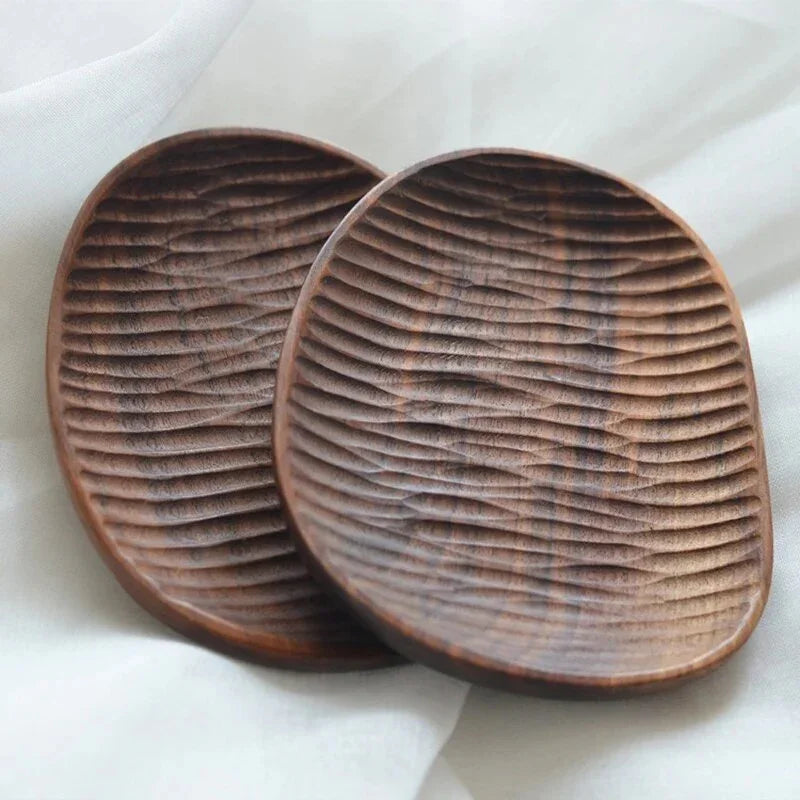 Natural Elegance | Wooden Serving Plate with Smooth Curved Edges | Rustic Platter for Snacks and Desserts 4