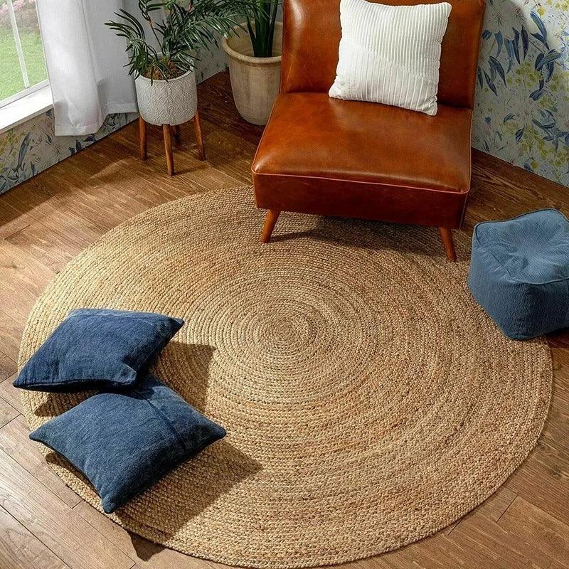 Natural Haven | Jute Round Rug with Reversible Design | Eco-Friendly Style for Indoor and Outdoor Spaces 1