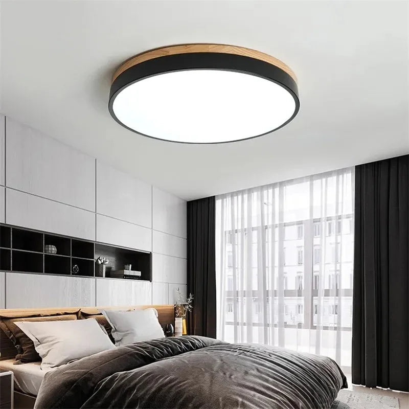 Nordic Glow | Flush Mount Ceiling Light with Natural Wood & Metal | Minimalist Design for Cozy Modern Interiors 11