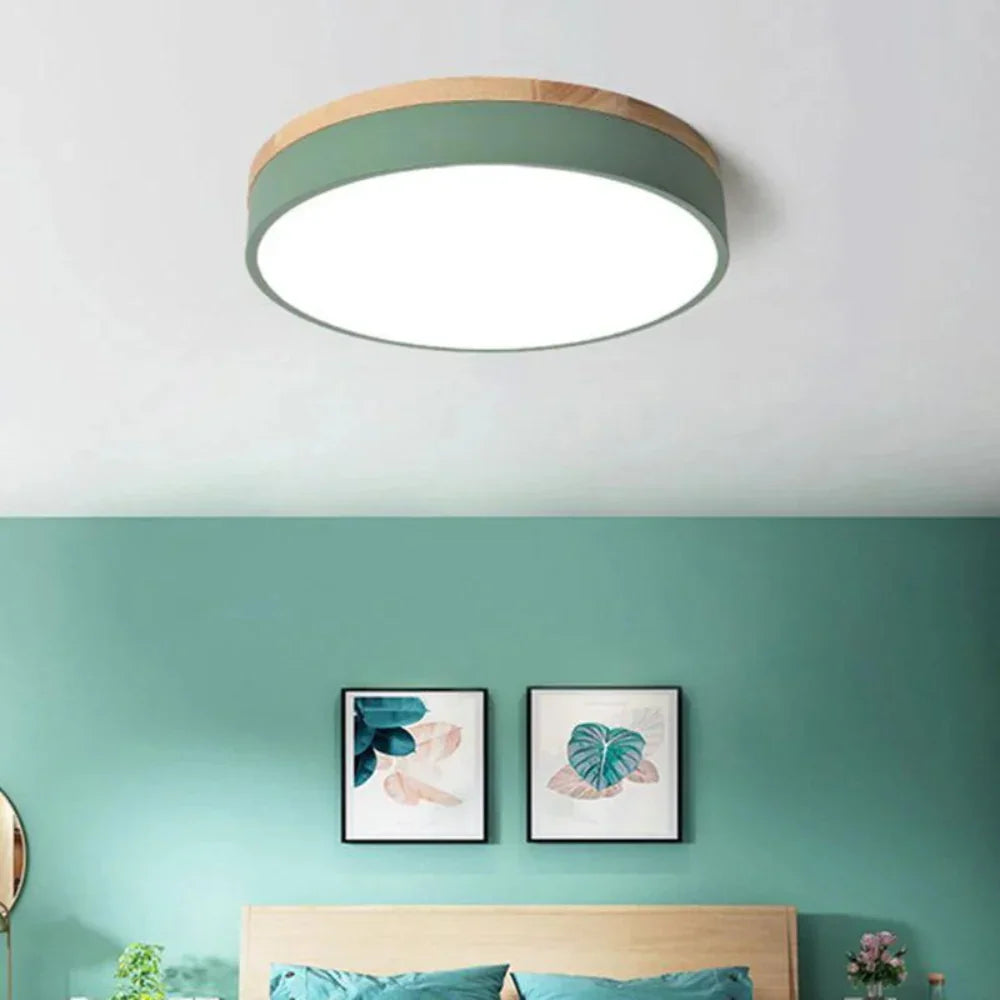 Nordic Glow | Flush Mount Ceiling Light with Natural Wood & Metal | Minimalist Design for Cozy Modern Interiors 4
