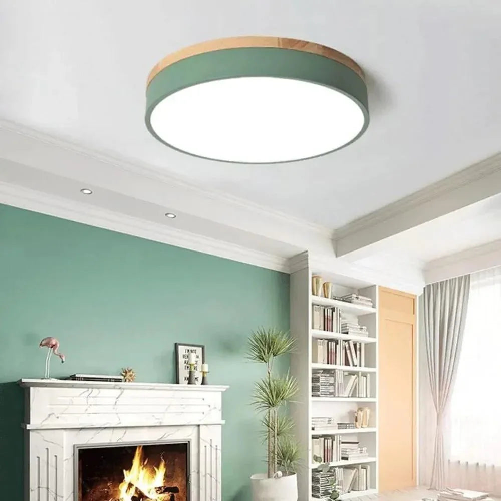 Nordic Glow | Flush Mount Ceiling Light with Natural Wood & Metal | Minimalist Design for Cozy Modern Interiors 6
