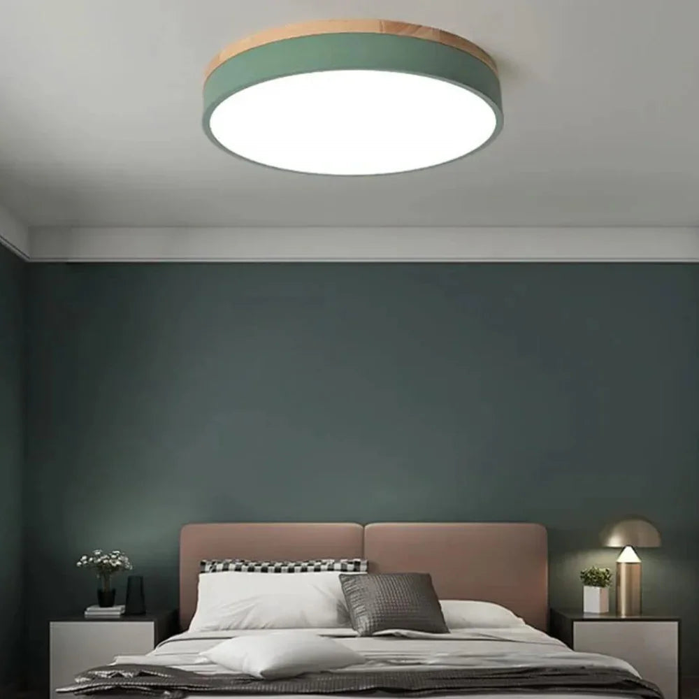 Nordic Glow | Flush Mount Ceiling Light with Natural Wood & Metal | Minimalist Design for Cozy Modern Interiors 8