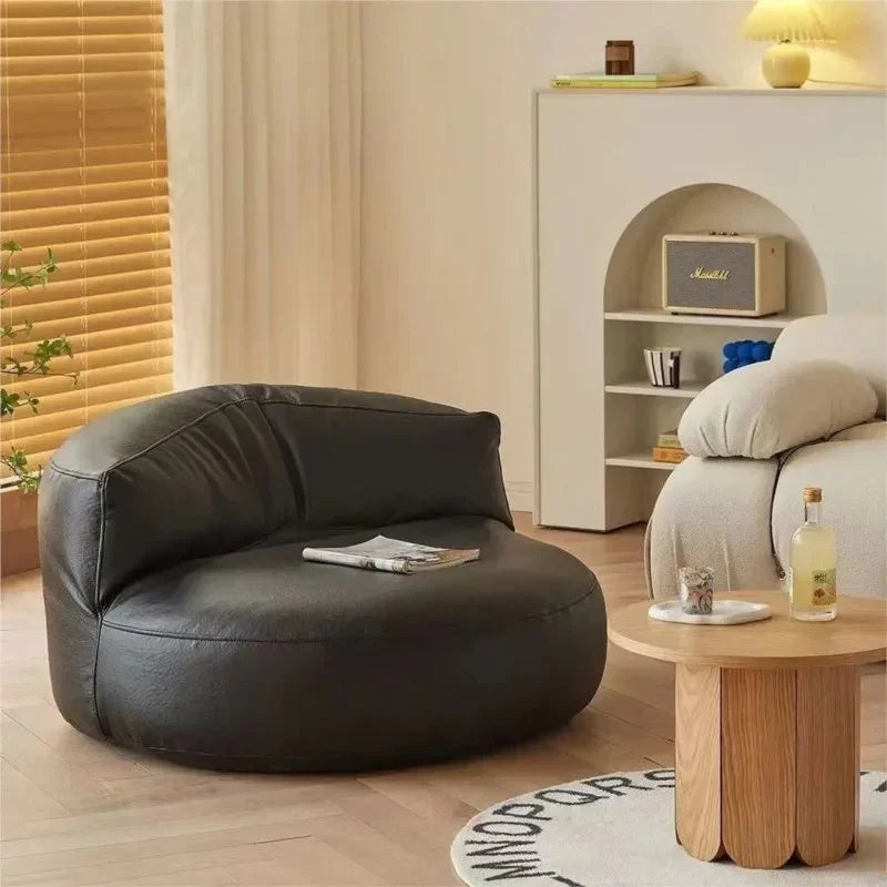 Premium Synthetic Leather Bean Bag Cover with Zipper for Ultimate Comfort | Stylish Slipcover for Relaxation 9