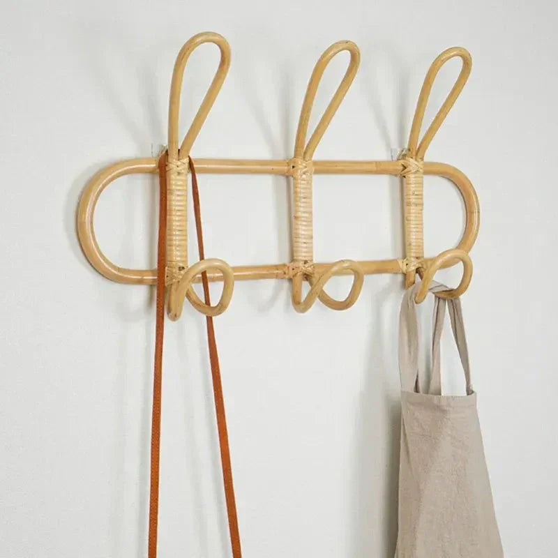 Rattan Wall Hooks | Rustic Coat Hooks for Wall with Unique Texture | Stylish Organizers for Home Decor 7