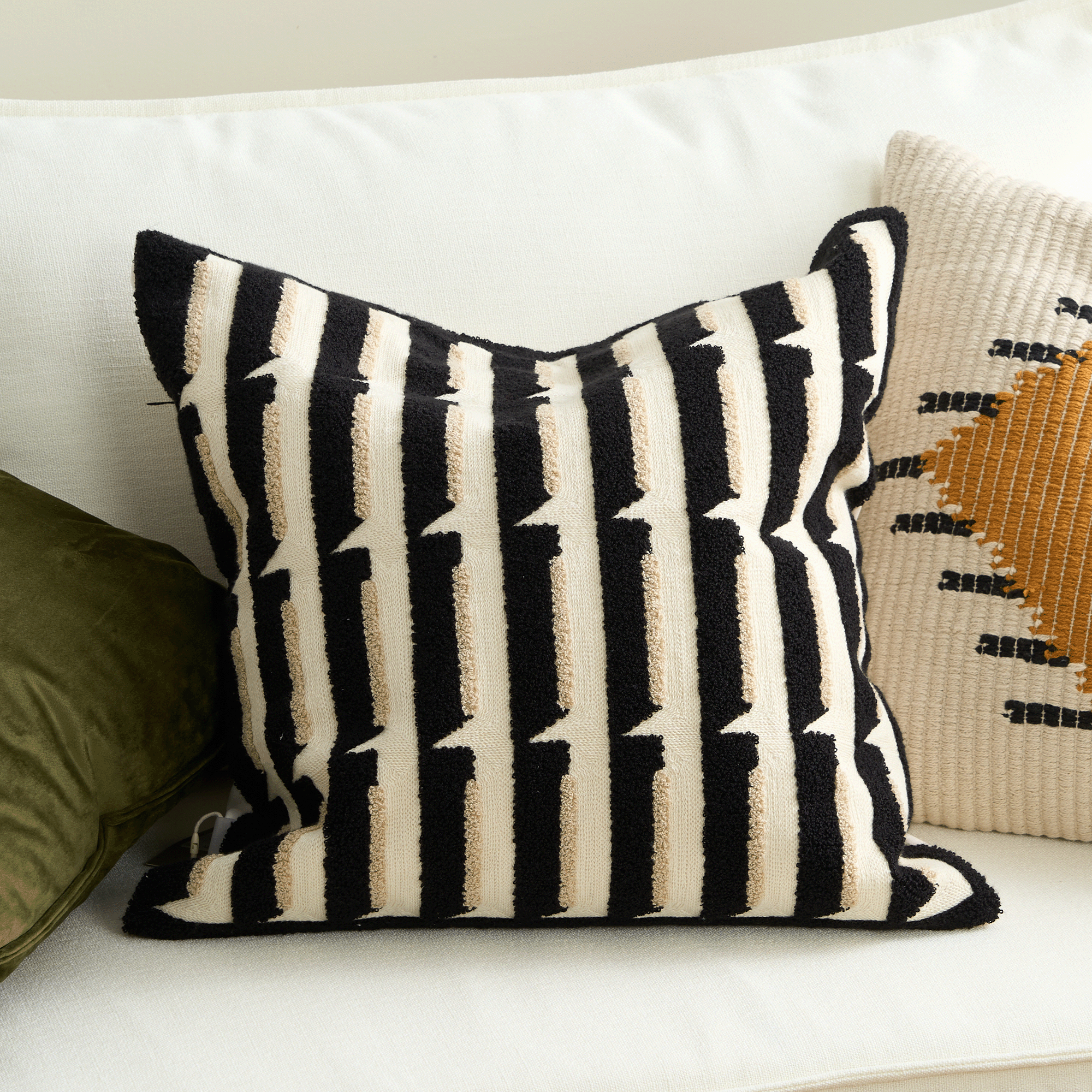 Rhythm Collection | Stripe Cushion Cover with Hidden Zipper | Soft & Durable Design for Cozy Comfort 2