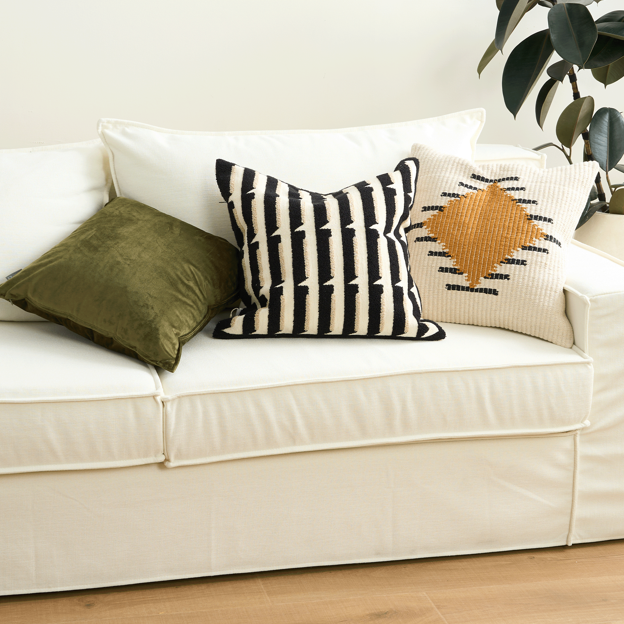 Rhythm Collection | Stripe Cushion Cover with Hidden Zipper | Soft & Durable Design for Cozy Comfort 3